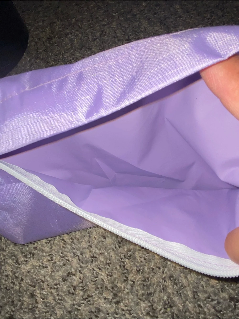 Purple rips top nylon zipper pouch